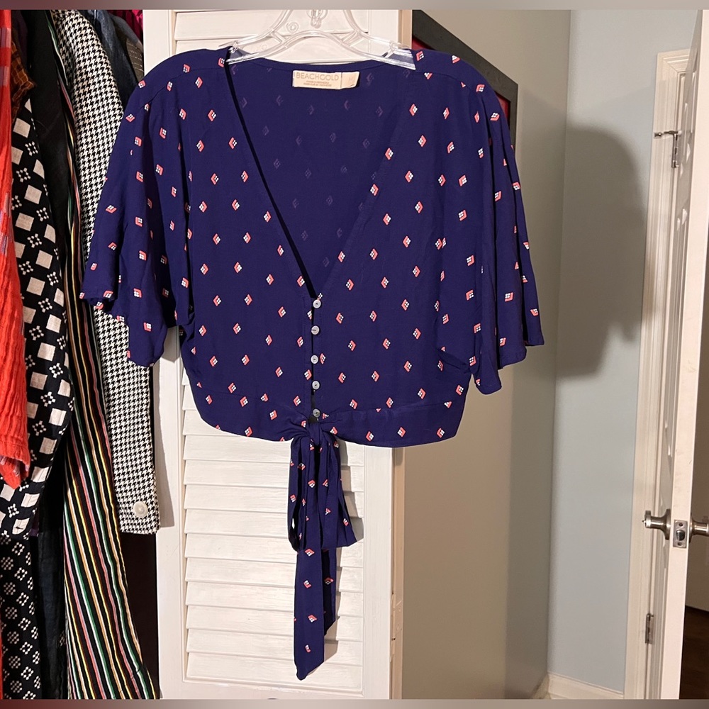 Anthropologie Printed Crop Top size M EUC